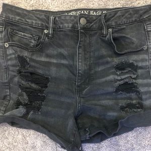 AE high waisted stretch denim shorts